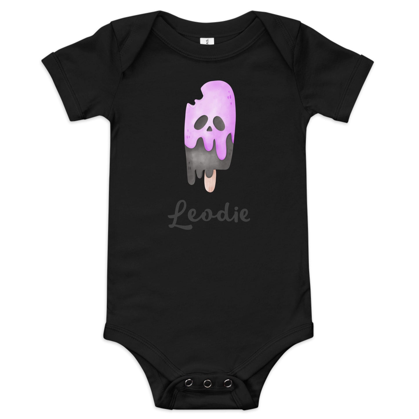 Purple Skull Popsicle Baby Onesie