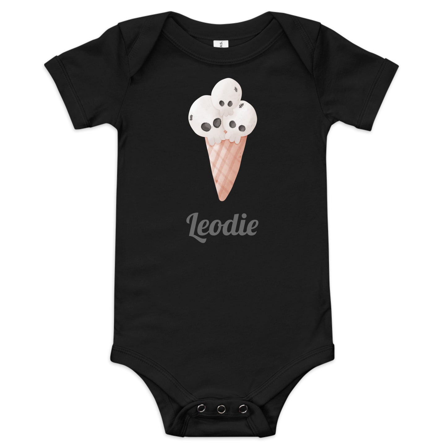 Skull Ice Cream Cone Baby Onesie