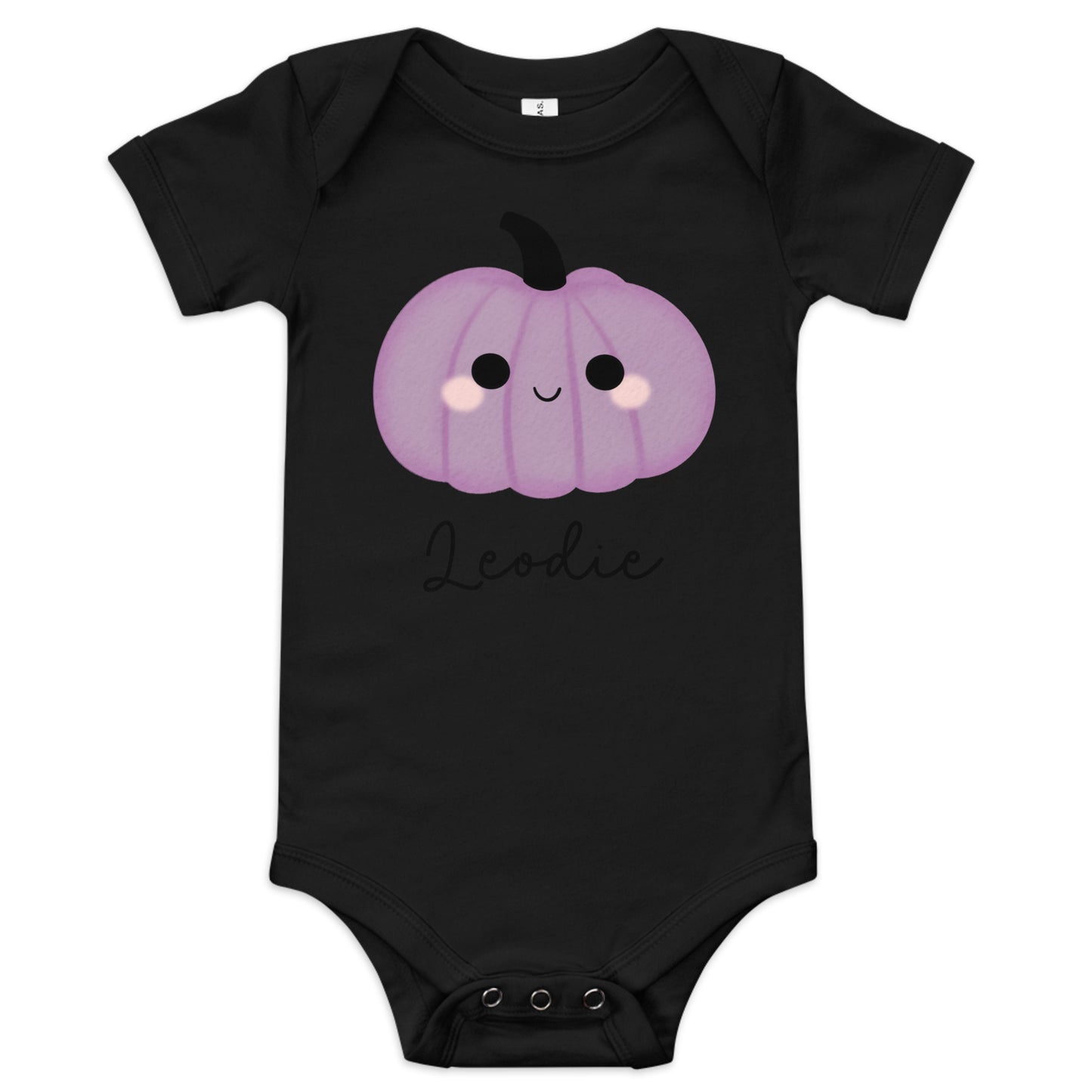 Cute Purple Pumpkin Baby Onesie