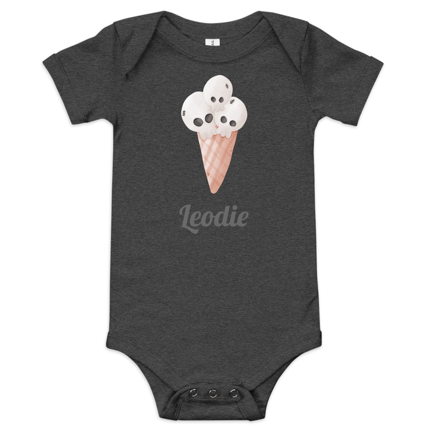 Skull Ice Cream Cone Baby Onesie