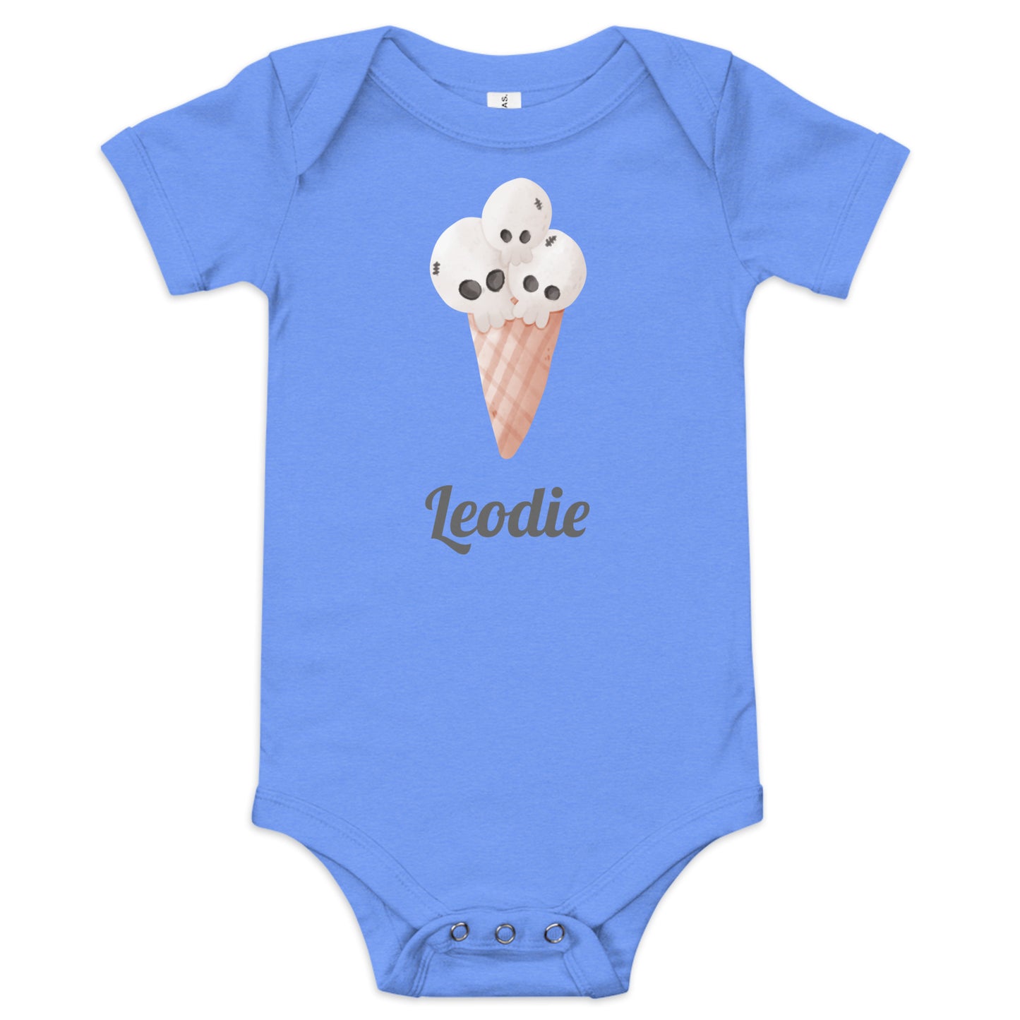 Skull Ice Cream Cone Baby Onesie