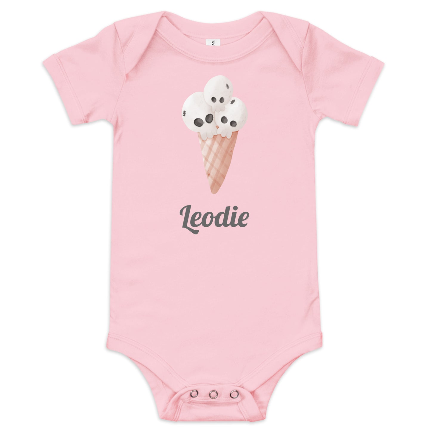 Skull Ice Cream Cone Baby Onesie