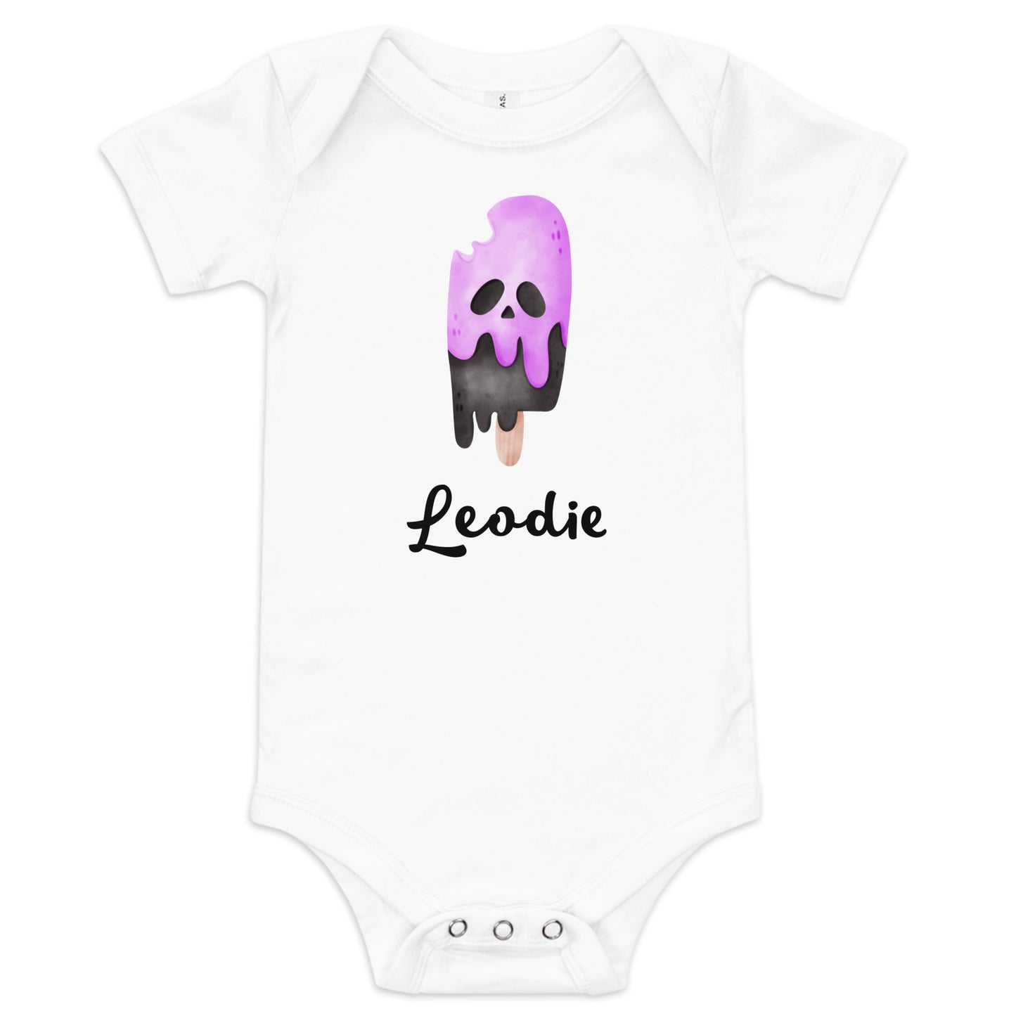 Purple Skull Popsicle Baby Onesie