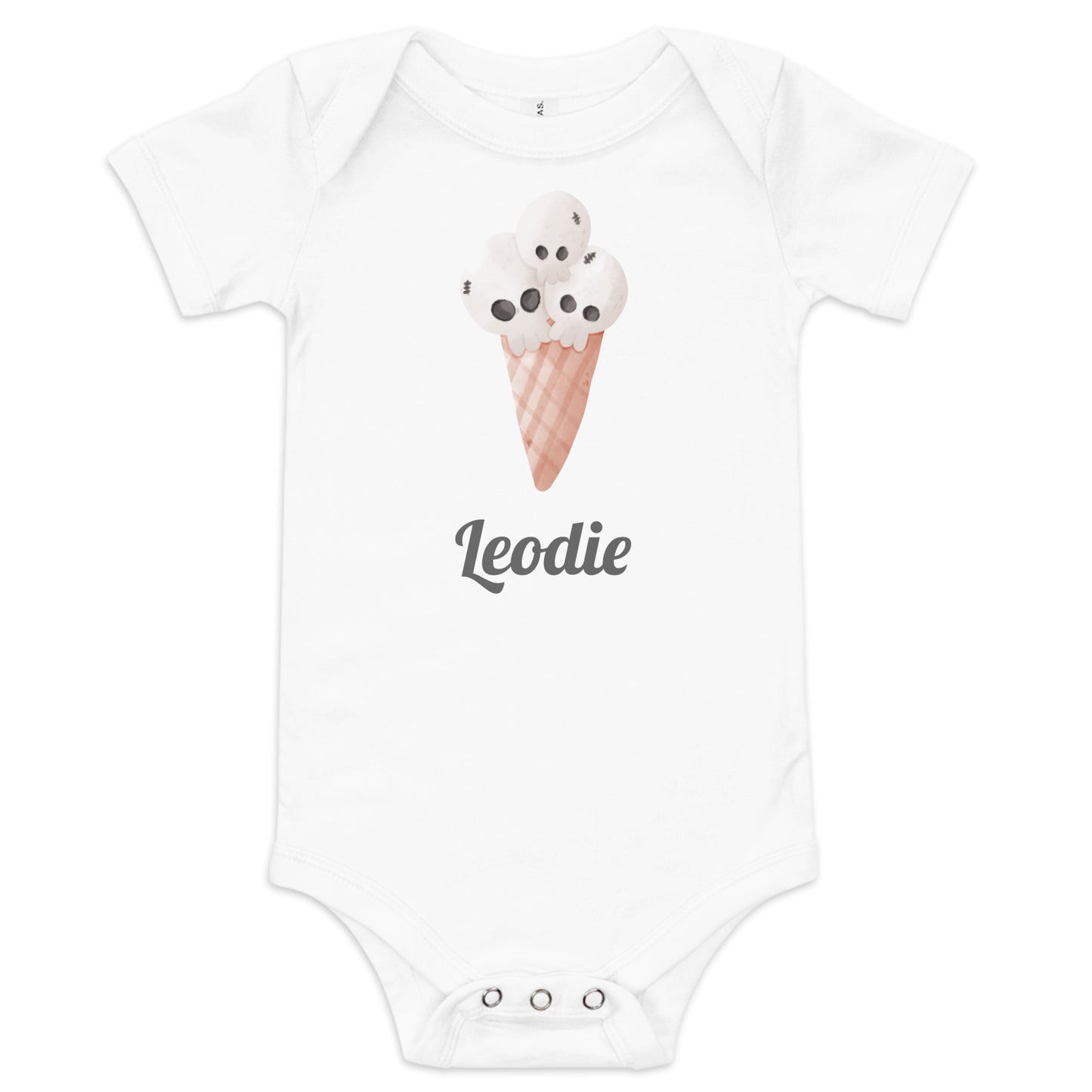 Skull Ice Cream Cone Baby Onesie