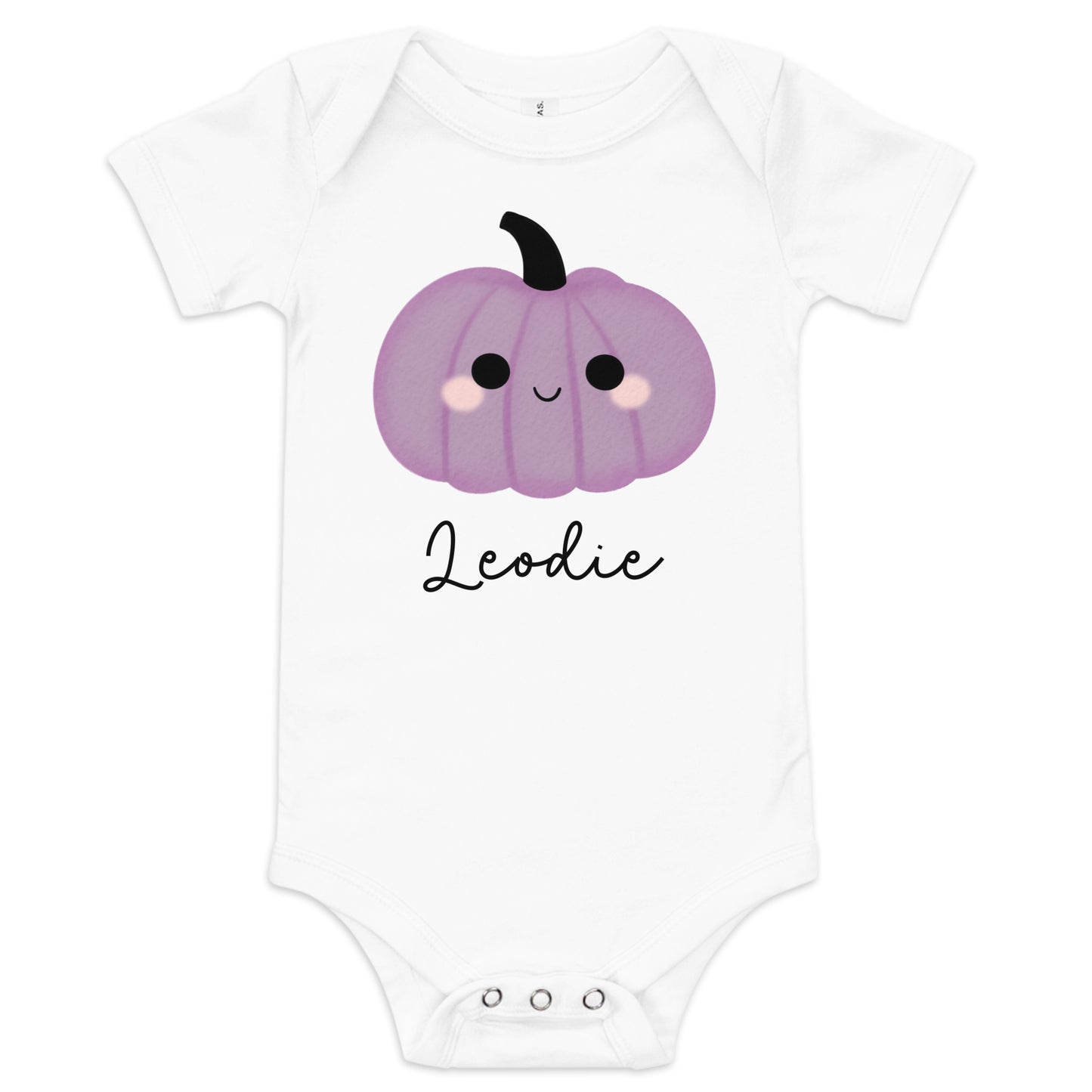 Cute Purple Pumpkin Baby Onesie