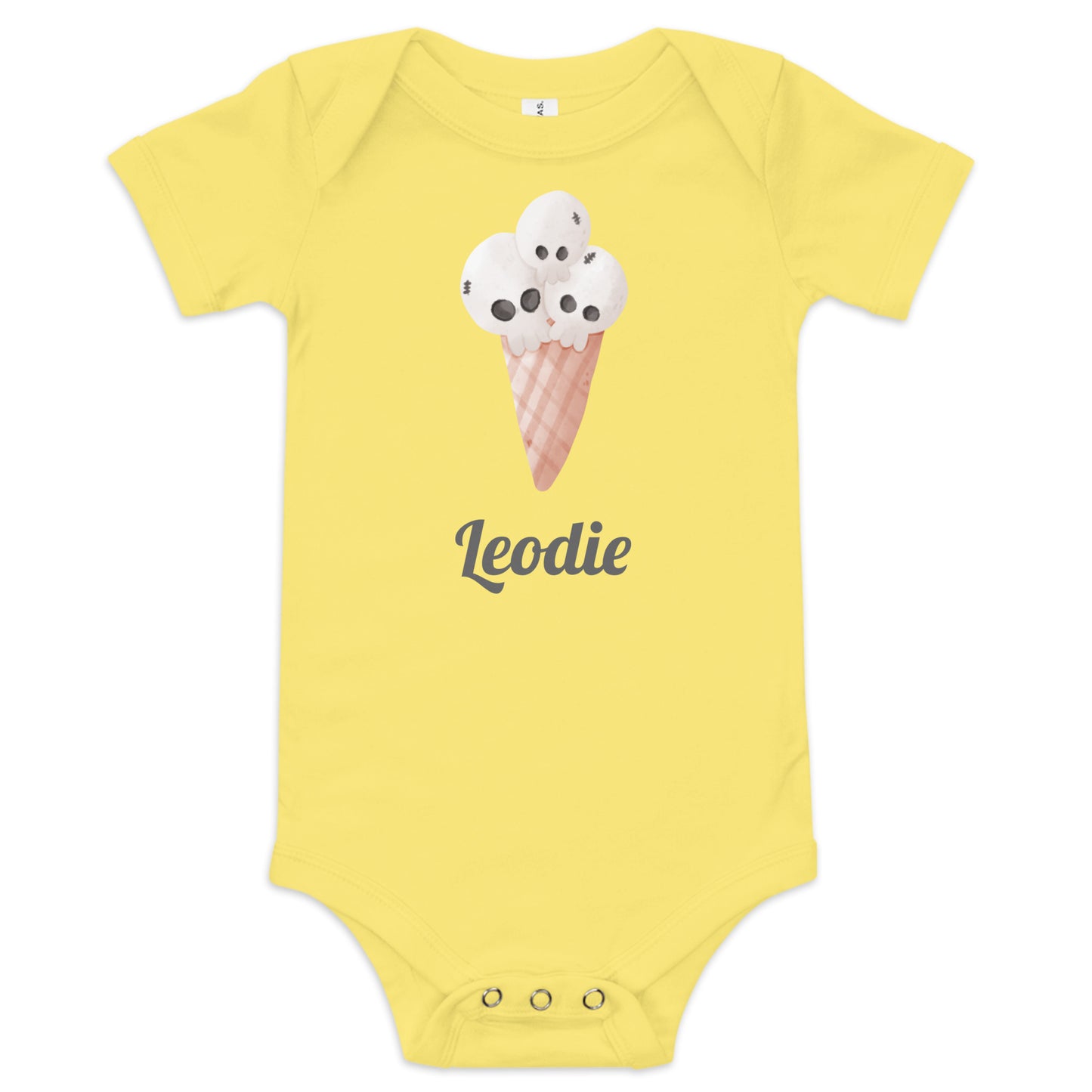 Skull Ice Cream Cone Baby Onesie