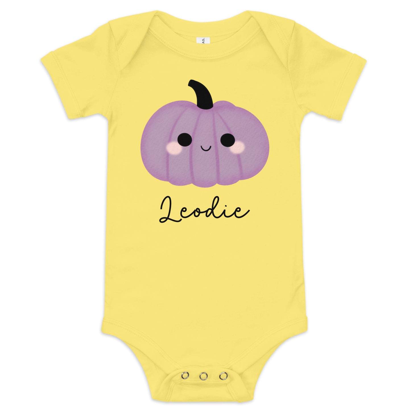 Cute Purple Pumpkin Baby Onesie