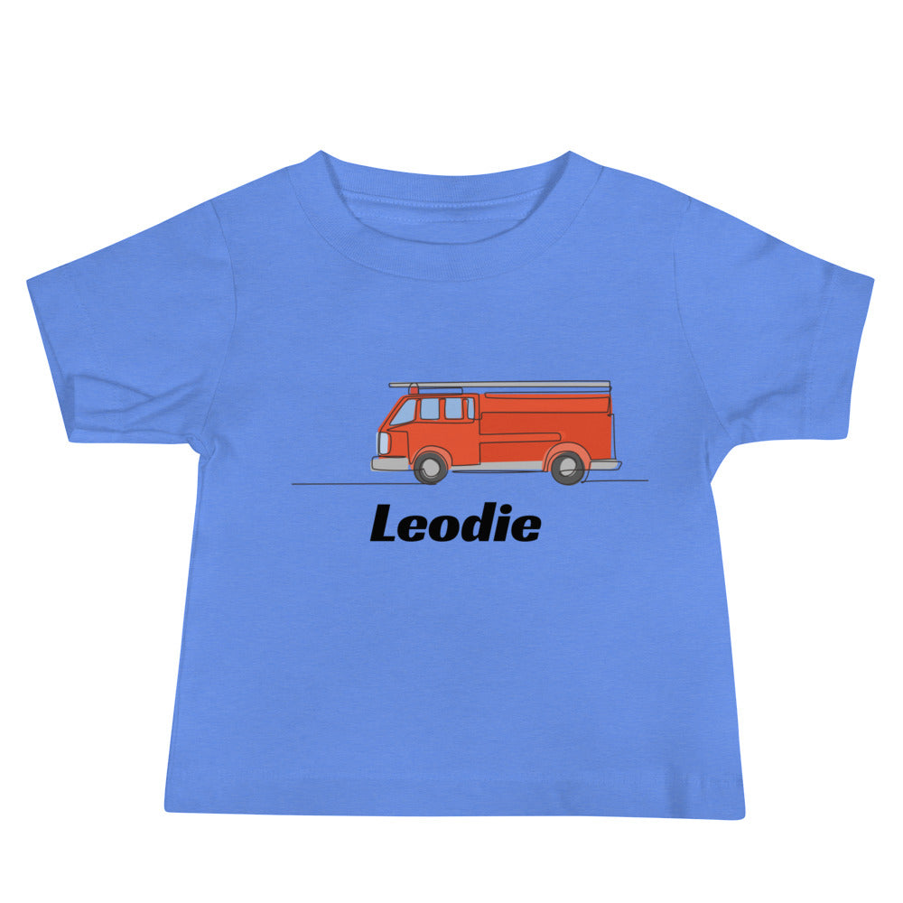 Line Art Fire Truck Baby Tee