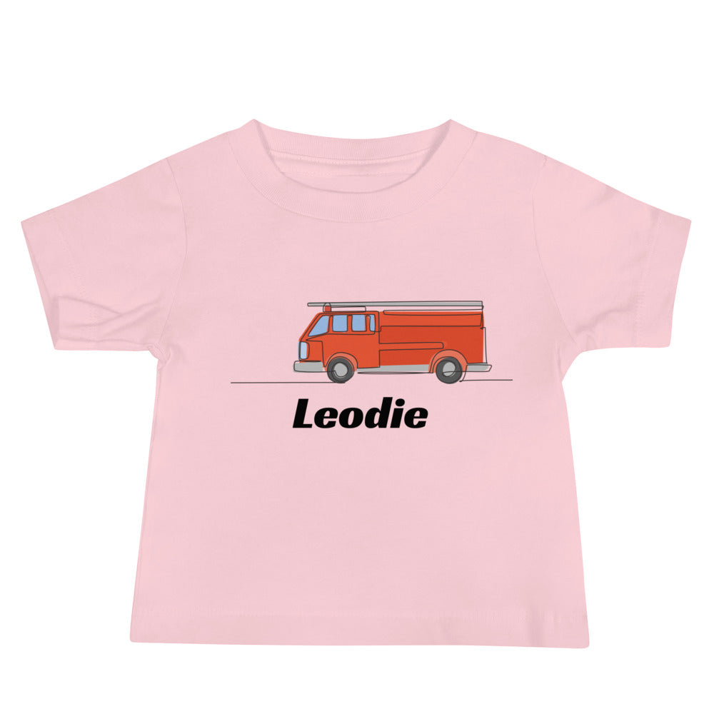 Line Art Fire Truck Baby Tee