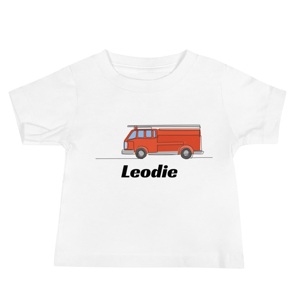 Line Art Fire Truck Baby Tee