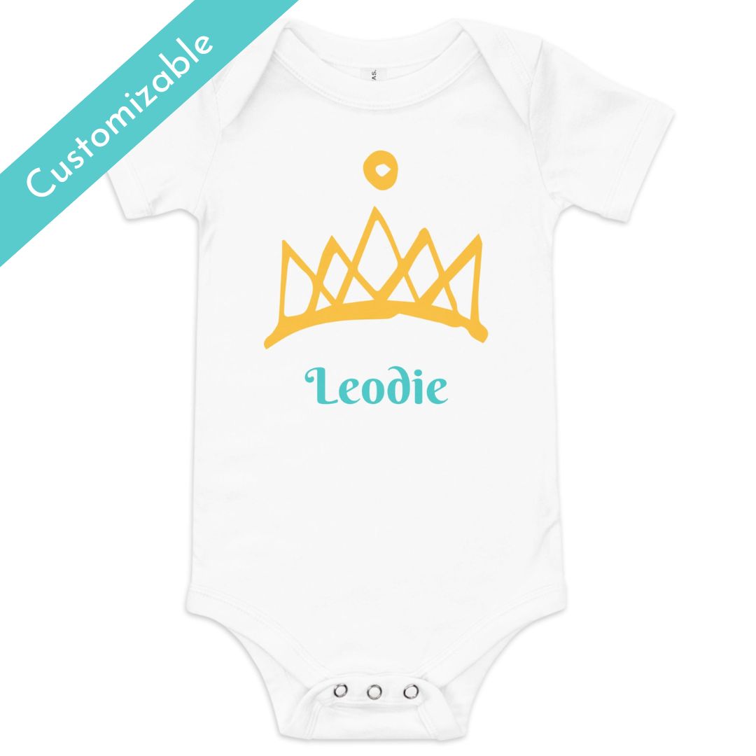 Doodle Tiara Baby Onesie White