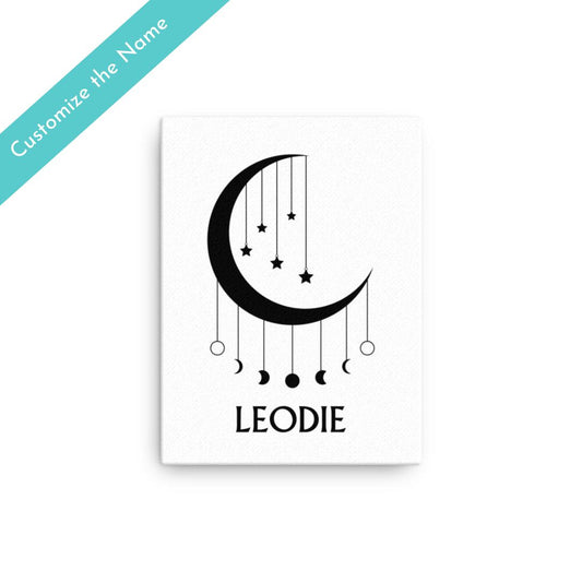 Five Stars Crescent Moon Phases Mobile Thin Canvas Print 12x16