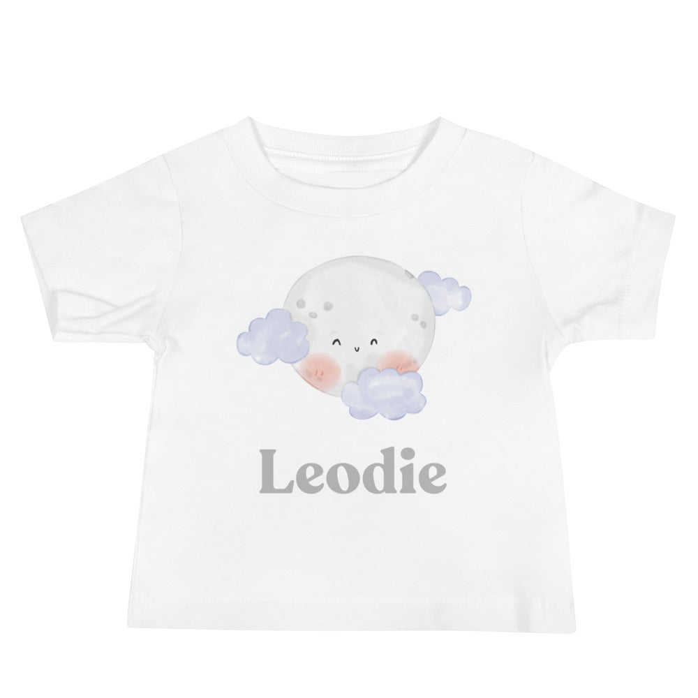 Leodie Blue Cloud Moon Baby Tee White