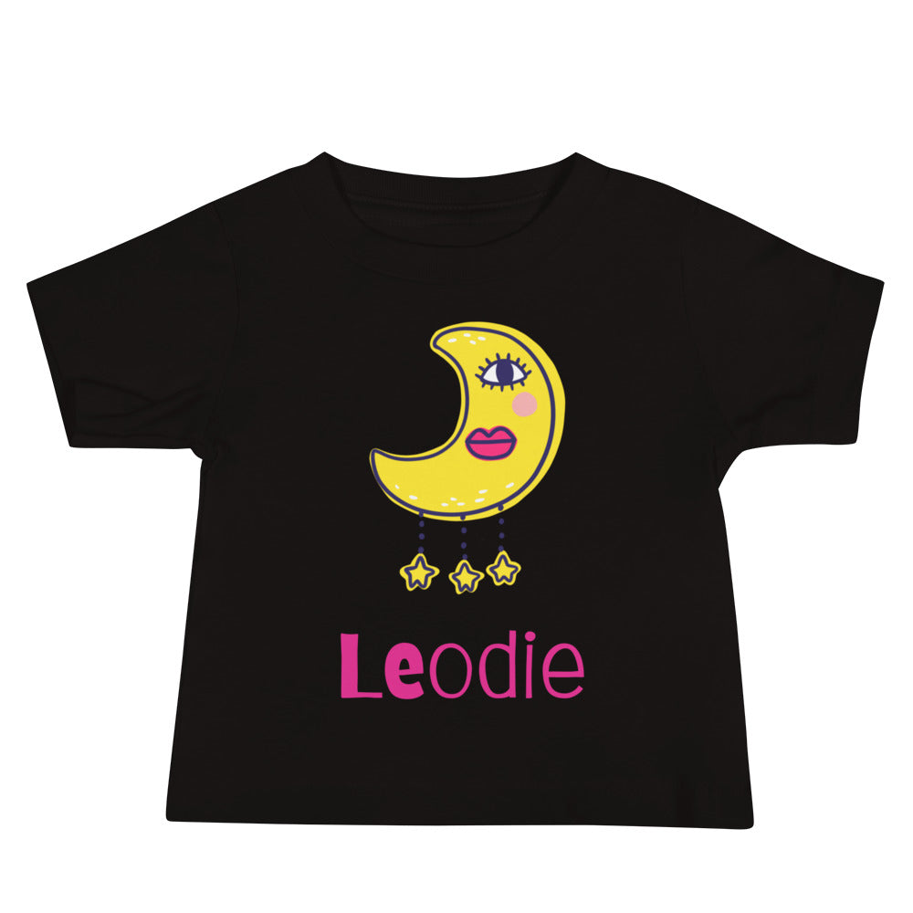 Leodie Charmed Crescent Moon Baby Tee Black