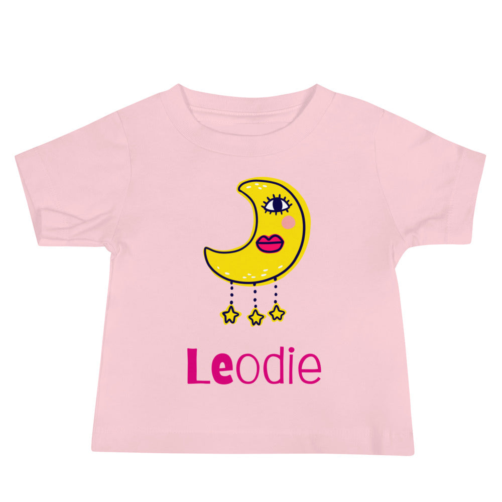 Leodie Charmed Crescent Moon Baby Tee Pink