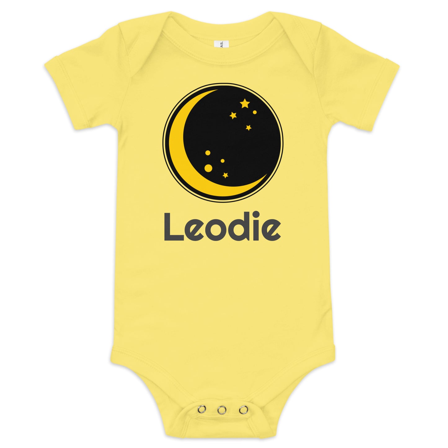 Leodie Crescent Moon and Stars Baby Onesie Yellow