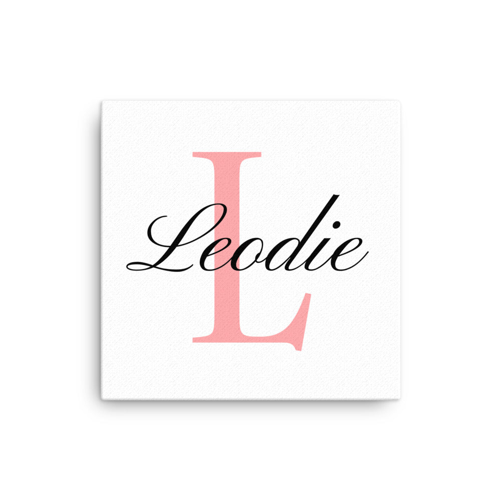 Leodie Delicate Monogram With Overlay Thin Canvas Wall Print 12