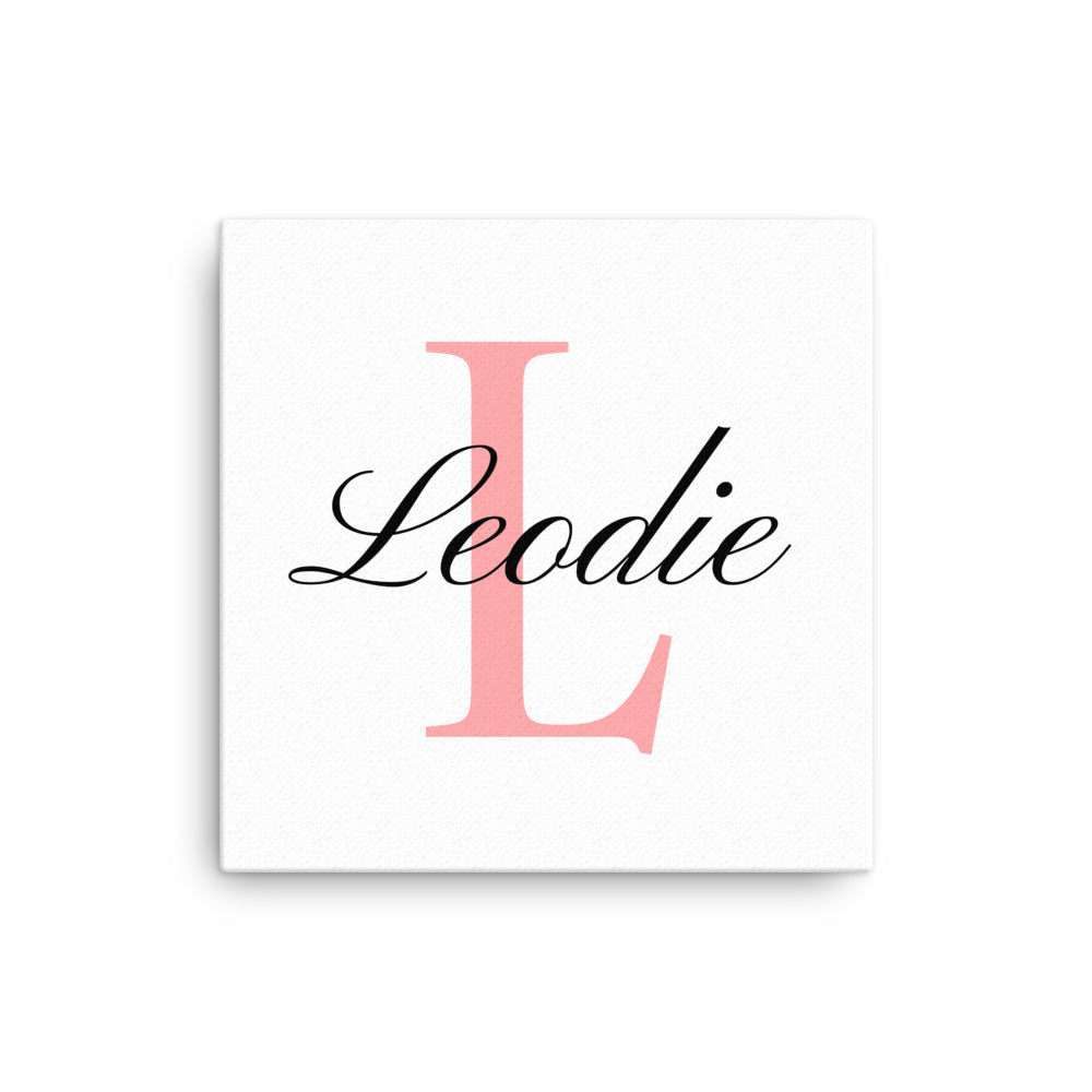 Leodie Delicate Monogram With Overlay Thin Canvas Wall Print 16