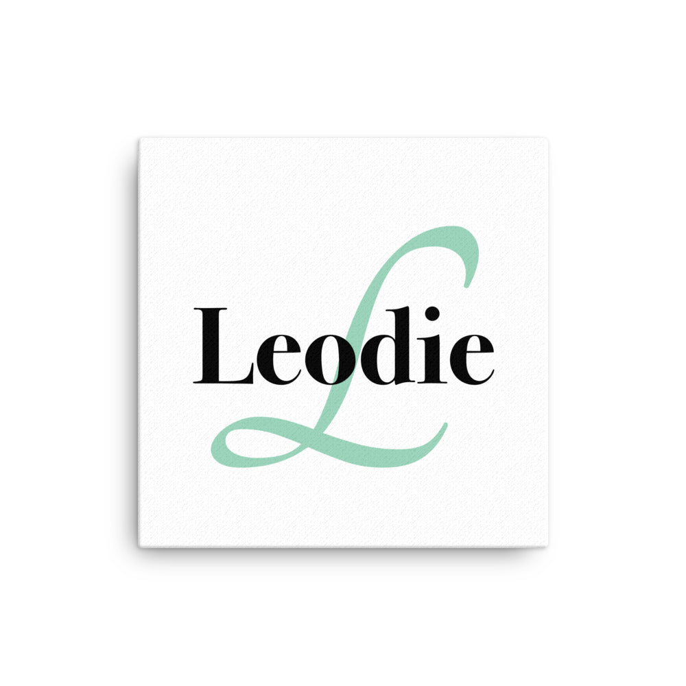 Leodie Elegant Monogram With Overlay Thin Canvas Wall Print 12
