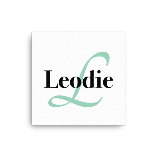 Leodie Elegant Monogram With Overlay Thin Canvas Wall Print 12