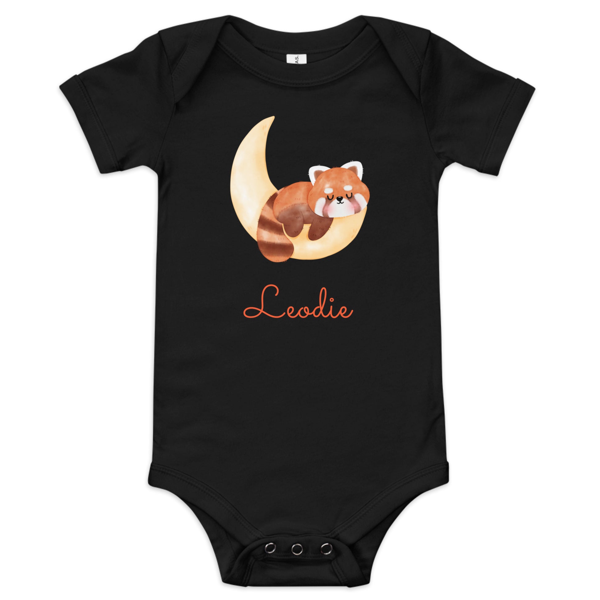Leodie Fox Crescent Moon Baby Onesie Tee Black