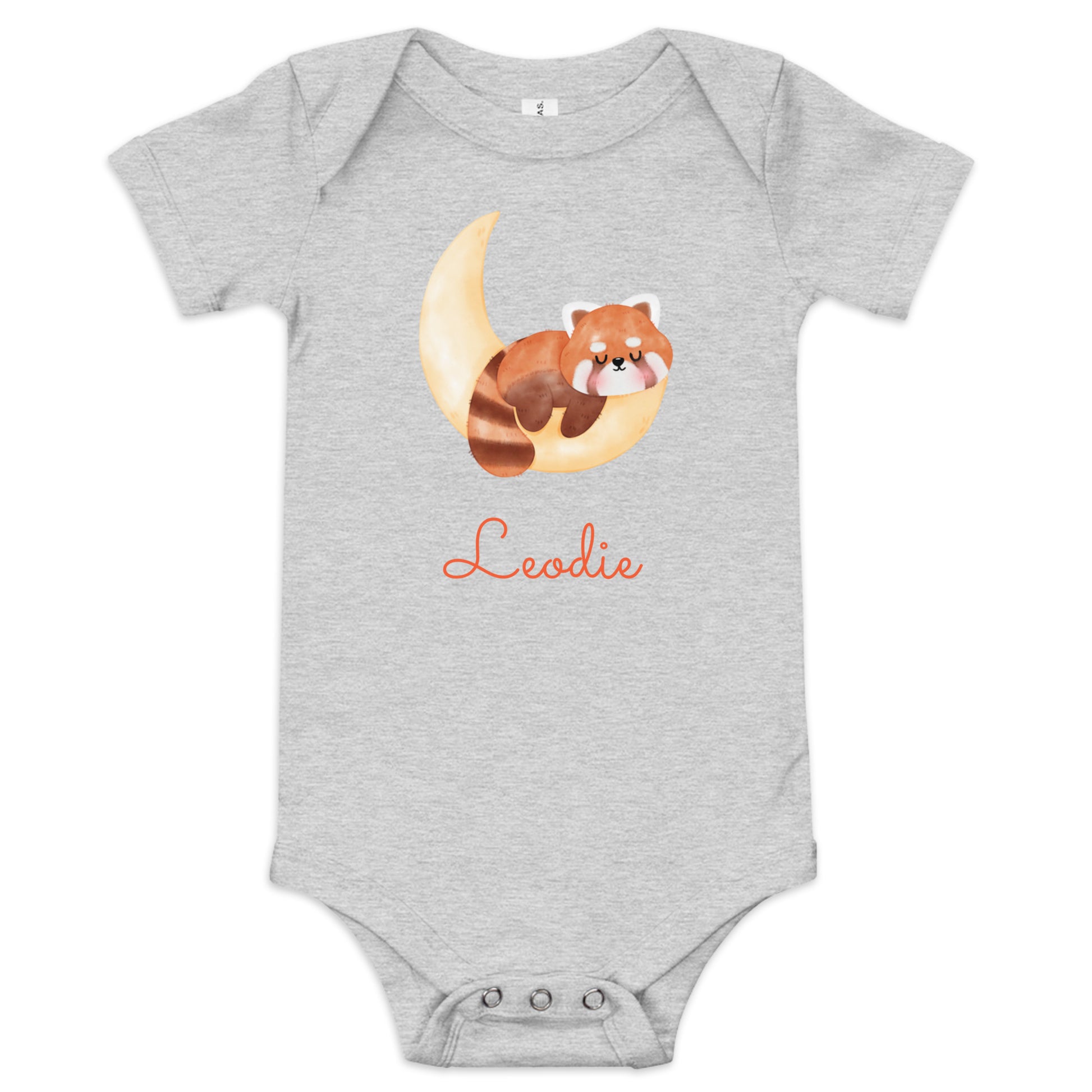 Leodie Fox Crescent Moon Baby Onesie Grey