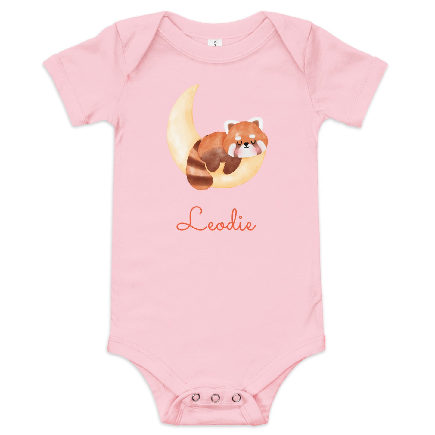 Leodie Fox Crescent Moon Baby Onesie Pink 