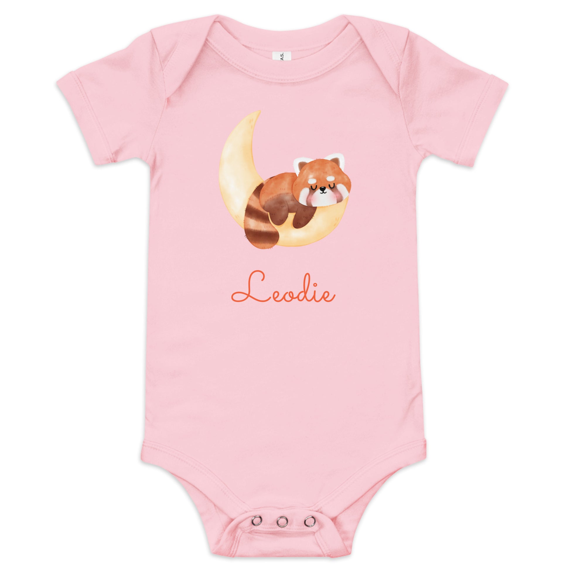 Leodie Fox Crescent Moon Baby Onesie Pink 