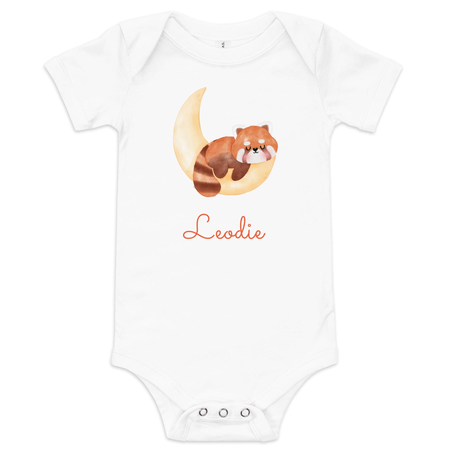 Leodie Fox Crescent Moon Baby Onesie White