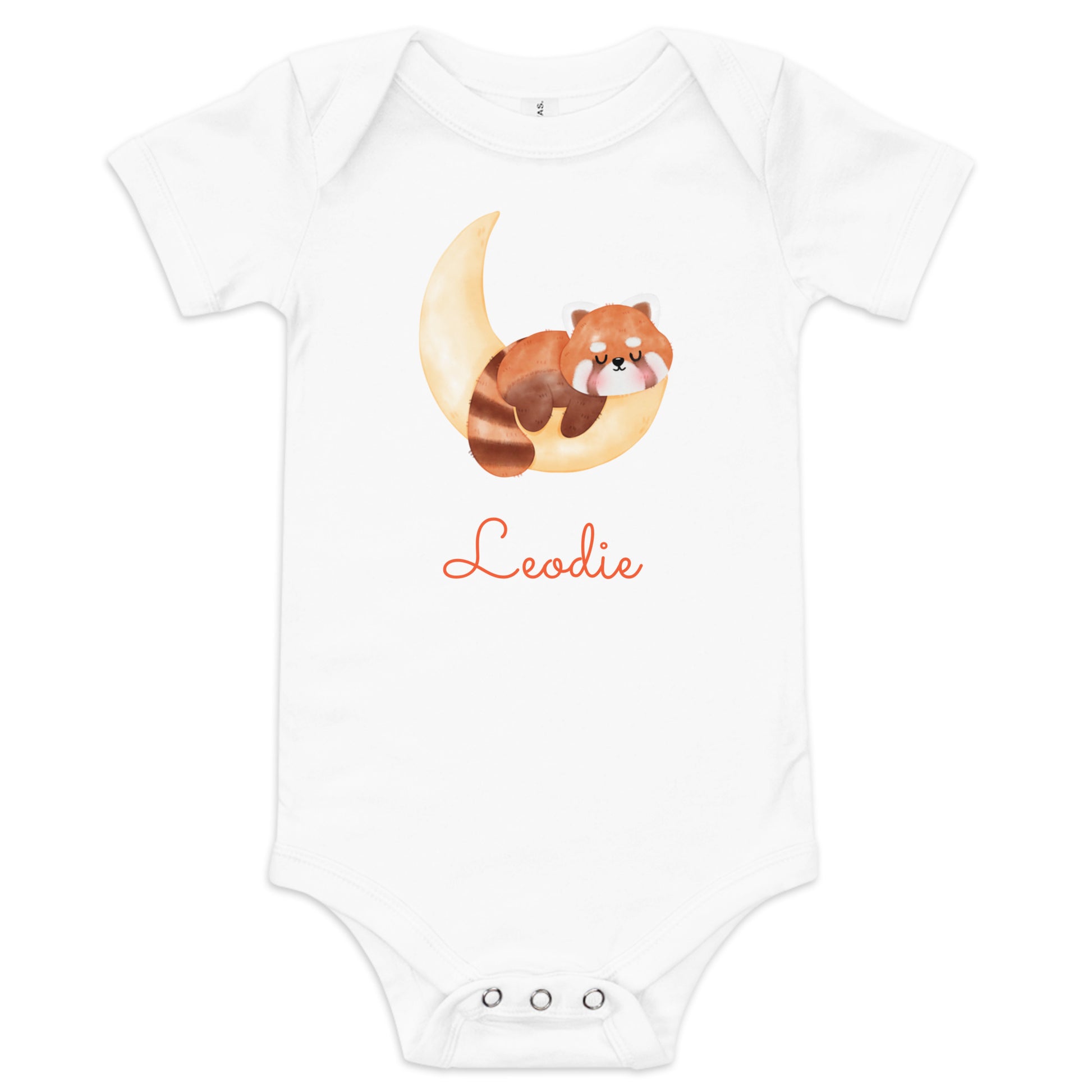 Leodie Fox Crescent Moon Baby Onesie White