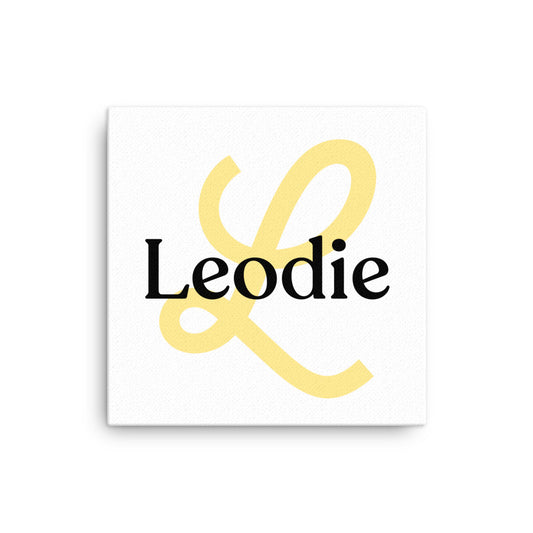 Leodie Joy Monogram With Overlay Thin Canvas Wall Print 12