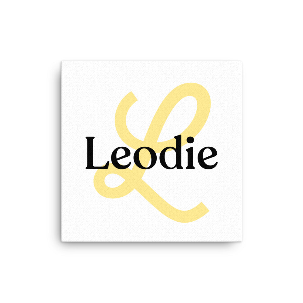 Leodie Joy Monogram With Overlay Thin Canvas Wall Print 16