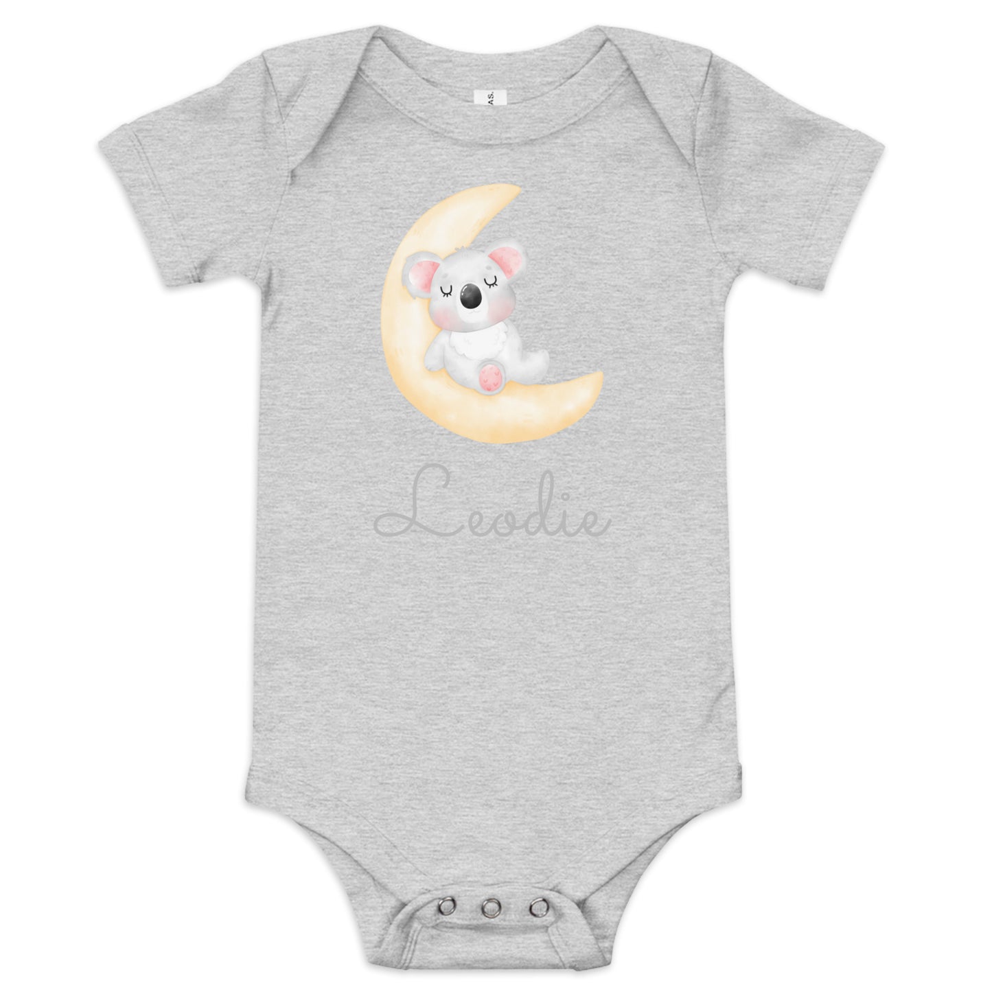 Leodie Koala Crescent Moon Baby Onesie Grey