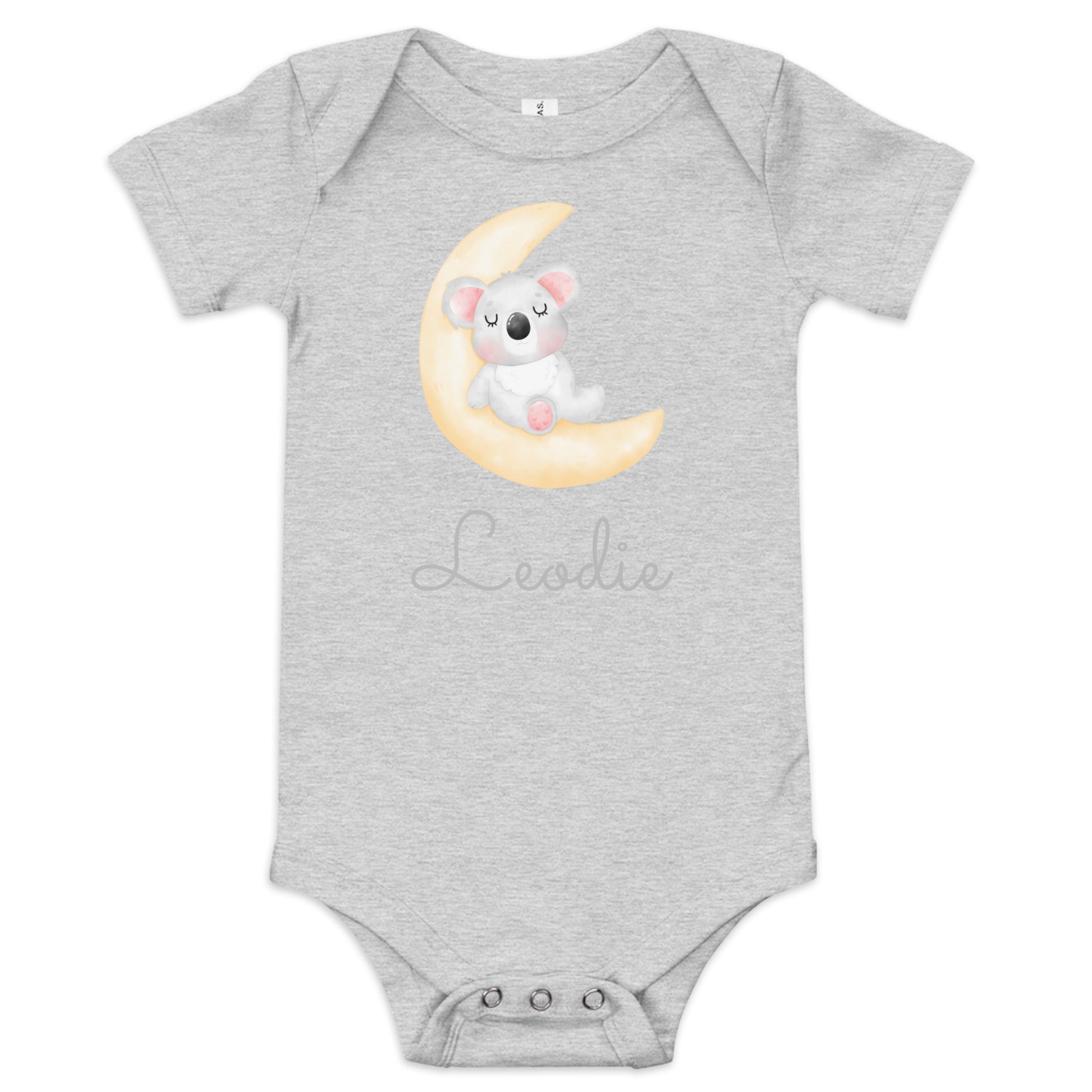 Leodie Koala Crescent Moon Baby Onesie Grey