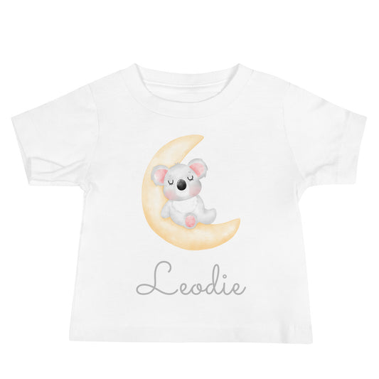 Leodie Koala Crescent Moon Baby Tee White