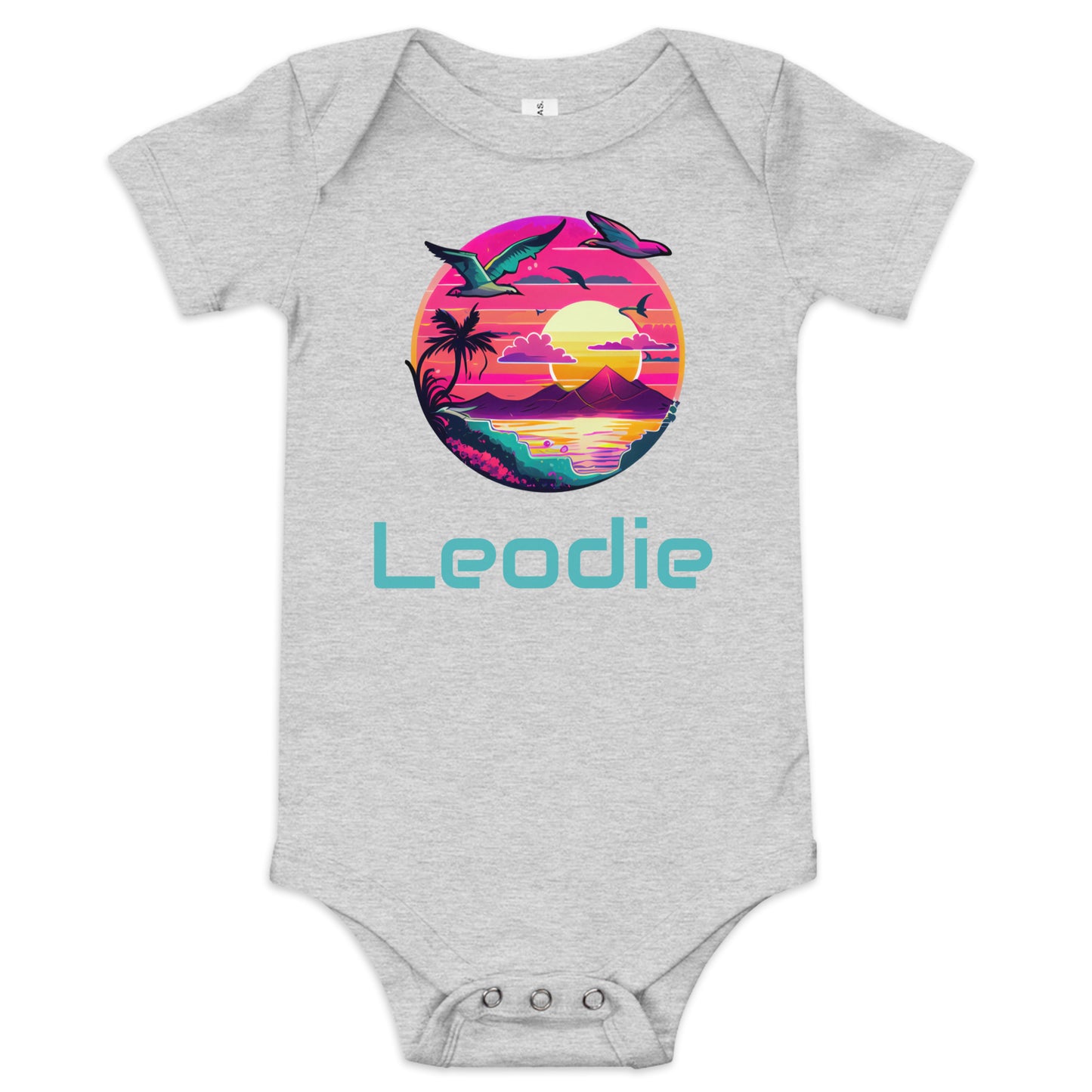 Leodie Magenta Heatwave Baby Onesie Grey
