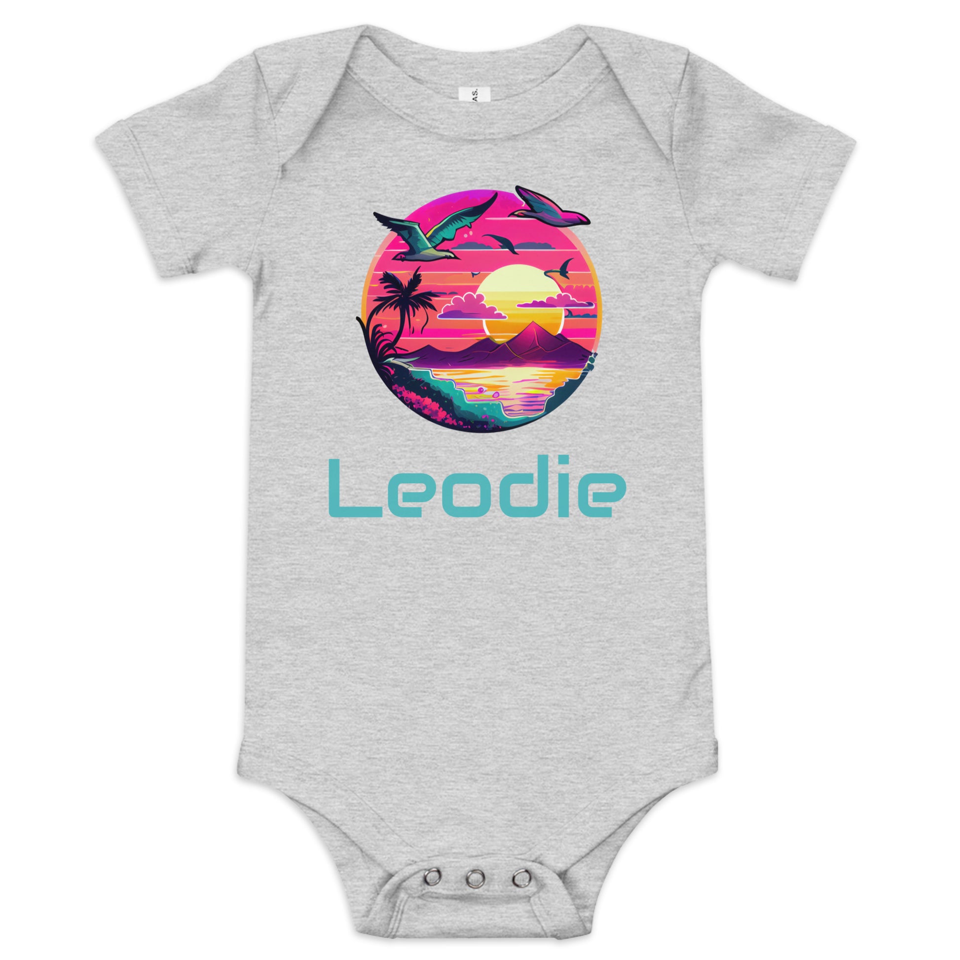 Leodie Magenta Heatwave Baby Onesie Grey