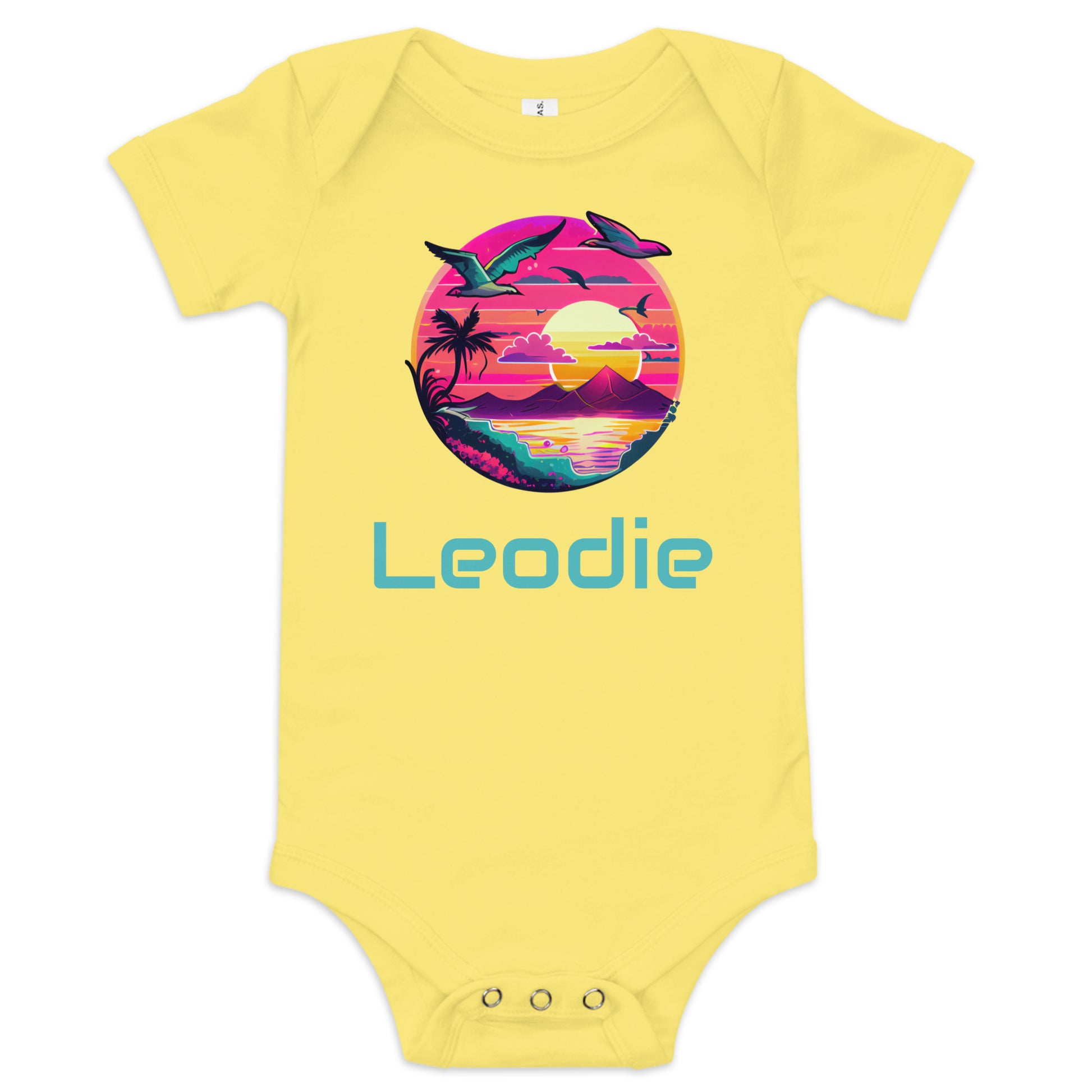 Leodie Magenta Heatwave Baby Onesie Yellow