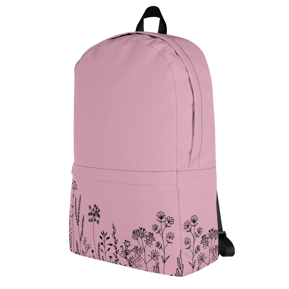 Leodie Mauve Wildflower Backpack Left
