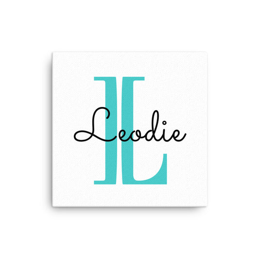 Leodie Monogram With Overlay Thin Canvas Wall Print 12