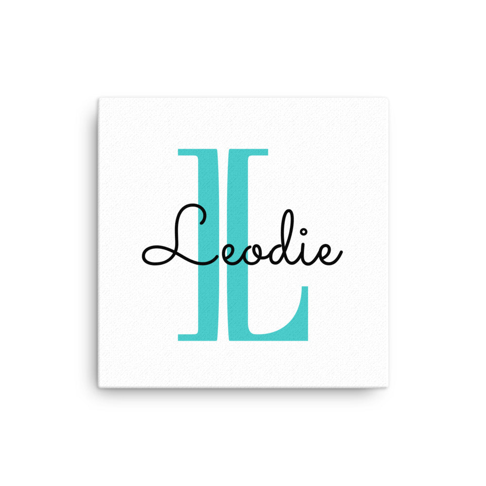 Leodie Monogram With Overlay Thin Canvas Wall Print 16