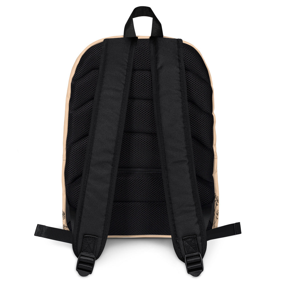 Leodie Peach Wildflower Backpack Back