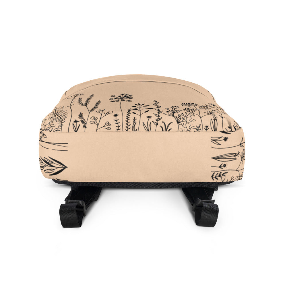 Leodie Peach Wildflower Backpack Bottom