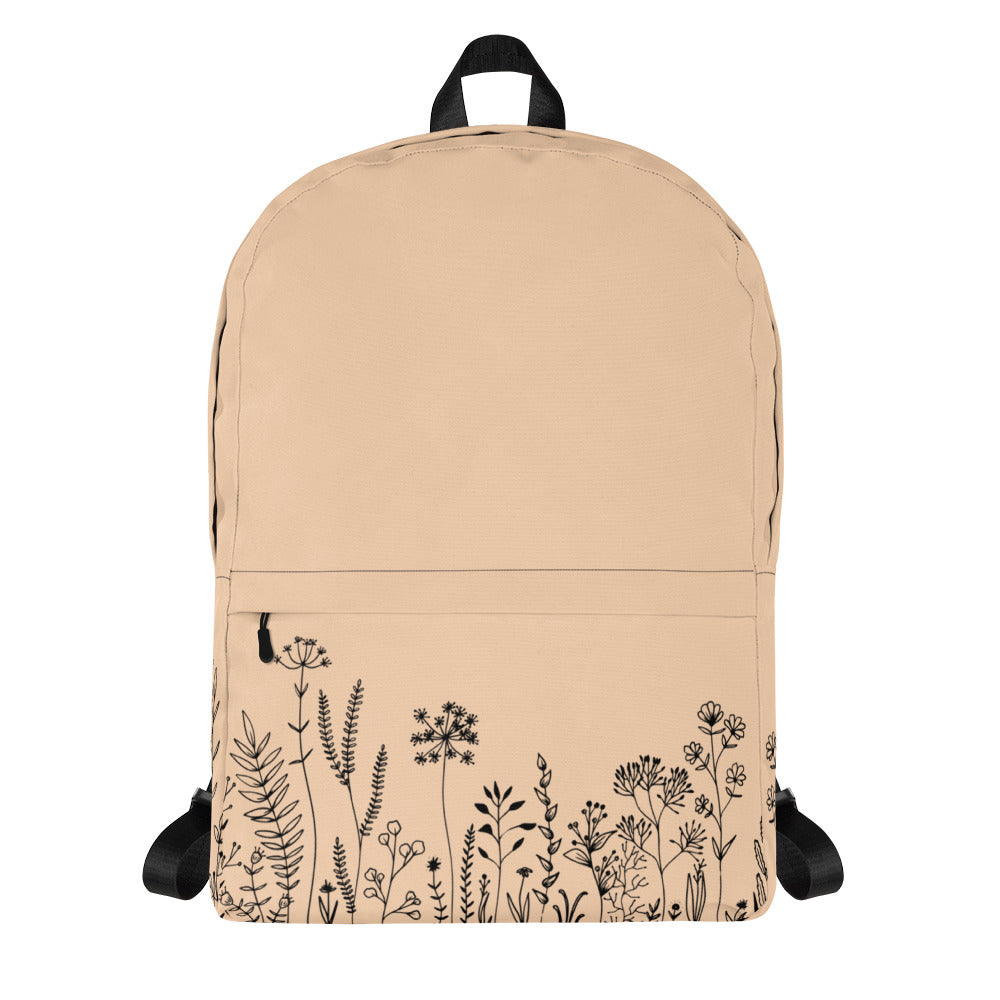 Leodie Peach Wildflower Backpack Front