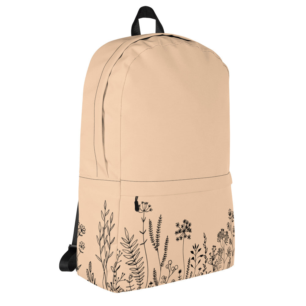 Leodie Peach Wildflower Backpack Right