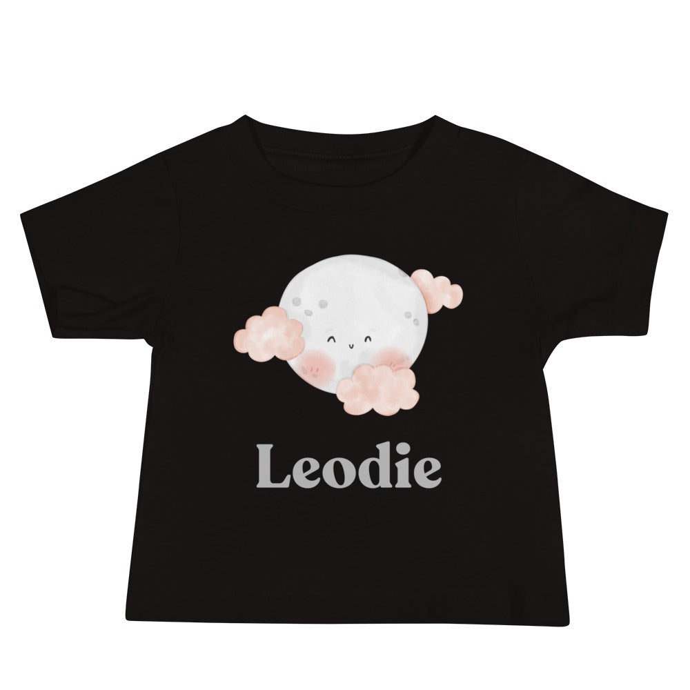 Leodie Pink Cloud Moon Baby Tee Black
