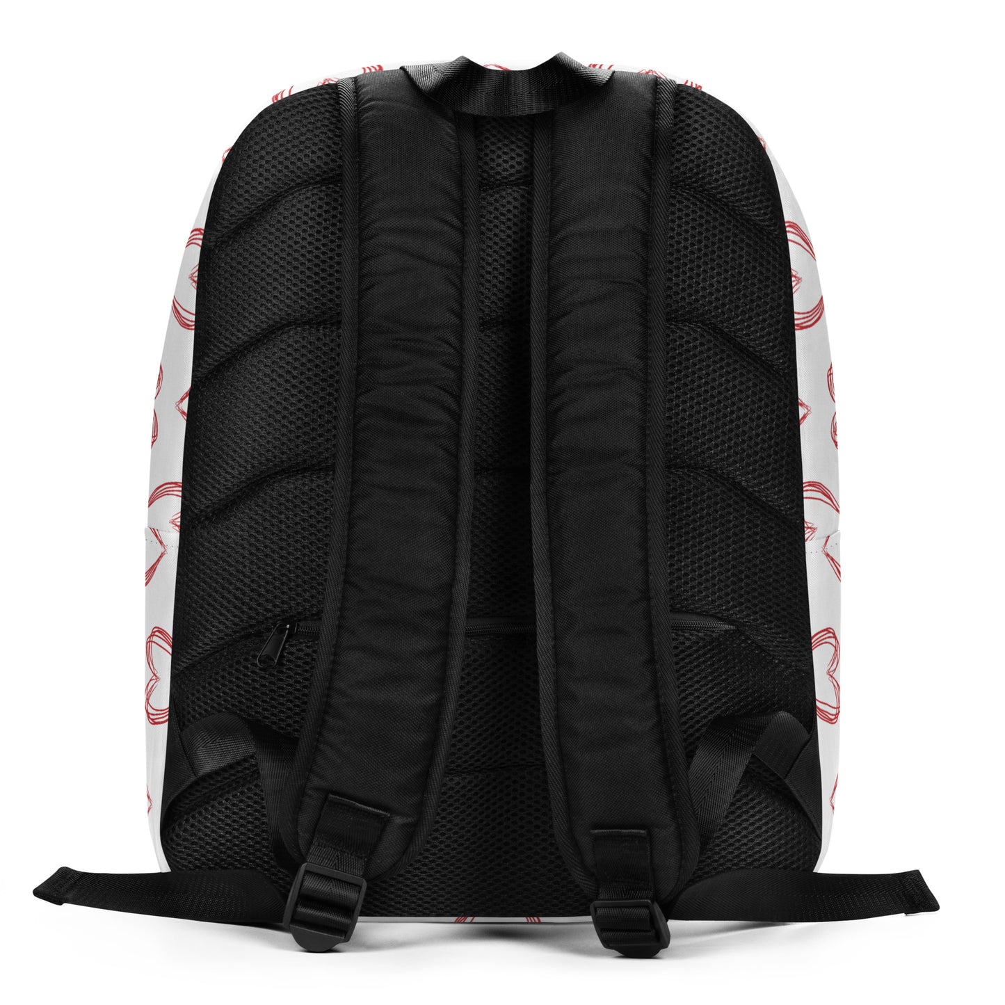 Leodie Red Sketch Heart Pattern Backpack Back