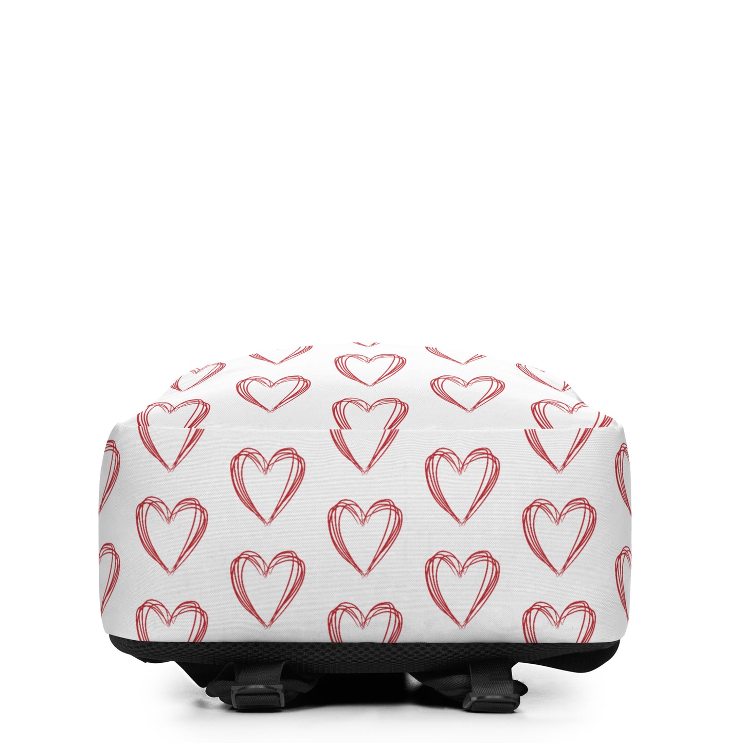 Leodie Red Sketch Heart Pattern Backpack Bottom