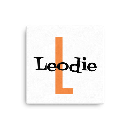Leodie Swanky Monogram With Overlay Thin Canvas Wall Print 12