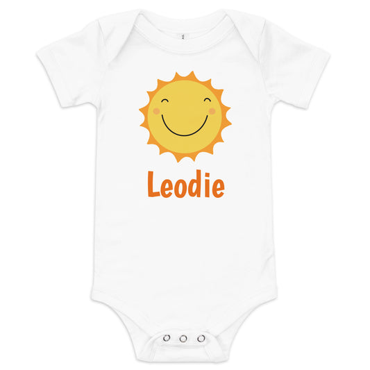 Leodie Sunny Face Baby Onesie White